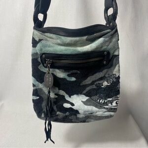 JUICY COUTURE Camo Crossbody Bag, Black and Grey